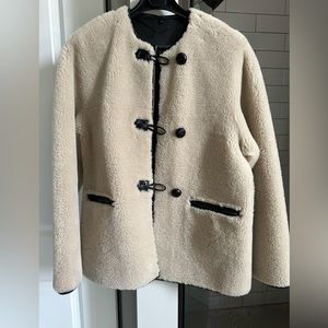 Mango shearling coat - size xs